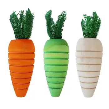 Птица в форме моркови, игрушка для попугая, Деревянный Кролик, Хомяк, Жевательная резинка для чистки зубов