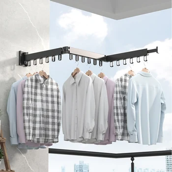 Складная вешалка для одежды, выдвижная сушилка для ткани, внутреннее и наружное пространство, Алюминиевая организация домашней одежды