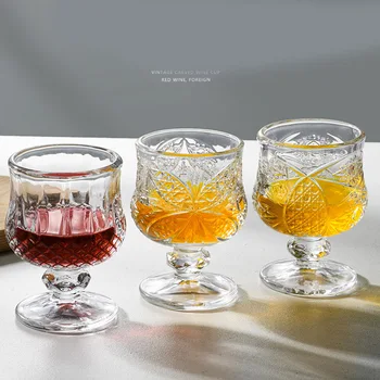 45MLx6PCS Рельефный бокал для шампанского, бриллиантовая бабочка, бокал для белого вина, бокал для коньяка, Европейский бокал для красного вина.