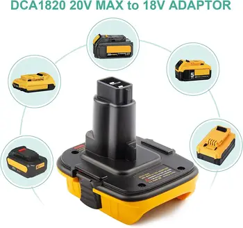 Сменный USB-адаптер DCA1820 для Инструментов Dewalt 18V Преобразует Литиевую батарею Dewalt 20V в Инструменты Dewalt 18V NiCad NiMH