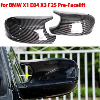 Черное боковое крыло из углеродного волокна, крышка зеркала заднего вида для BMW X3 F25 X1 E84 До LCI 2010 2011 2012 2013 Чехол