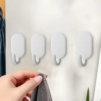 Настенные крючки для принадлежностей для ванной комнаты Многофункциональные настенные крючки из углеродистой стали Сверхпрочные Клейкие вешалки для полотенец, одежды для ванной комнаты