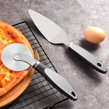 Нож для пиццы из нержавеющей стали, колесный резак, лопатка для резки пиццы, лопатка для сыра, инструмент для выпечки, кухонные принадлежности, лопатка для пиццы