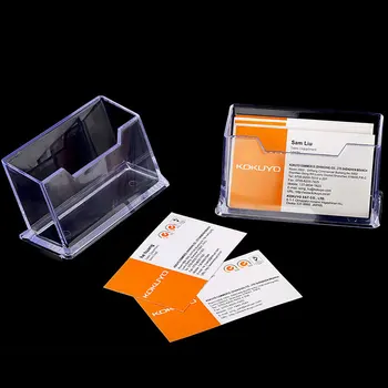 Акриловая подставка для дисплея Коробка Прозрачный Держатель для визитных карточек Настольная полка для хранения Пластиковых карточек на рабочем столе Канцелярские принадлежности