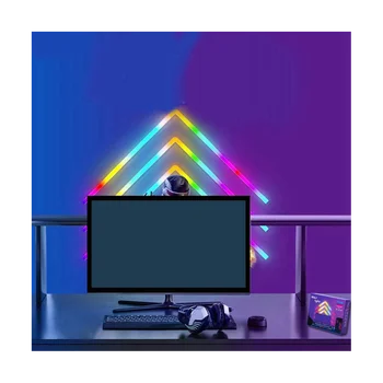 Светодиодный умный настенный светильник с вилкой US, Красочная Удобная световая панель, приложение для создания атмосферы DIY, ночник, Музыкальный ритм, подсветка телевизора