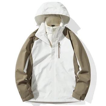 Уличная походная куртка для кемпинга 2023 года, новая мужская дышащая водонепроницаемая толстовка с капюшоном, тренч, куртка для приключений контрастного цвета, Ветровки
