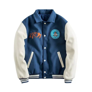 Новая синяя бейсбольная форма grizzly хлопковая куртка с патч-панелью pilot повседневная свободная версия тренд
