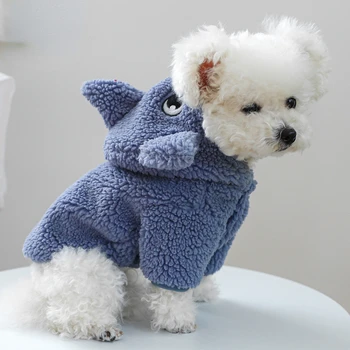 Одежда для собак Теплый и удобный свитер с акулой, пальто для щенка, одежда для собак породы чихуахуа, одежда для маленьких собак, костюм для отдыха, домашнее животное