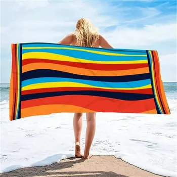 Пляжное полотенце Краситель из ультратонкого волокна Квадратное Пляжное полотенце Квадратное Полотенце для галстука Окрашивание синего Квадратного пляжного полотенца из микрофибры