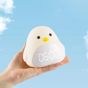 Ночник Time Bird Будильник Мультяшный Милый сенсорный USB Прикроватный светильник Светодиодный Ночник для детей Подарок для малышей