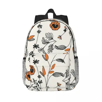 Рюкзаки с оранжевым цветочным узором Для мальчиков и девочек, Сумка для книг, Модные школьные сумки для студентов, Дорожный рюкзак, Сумка через плечо Большой емкости