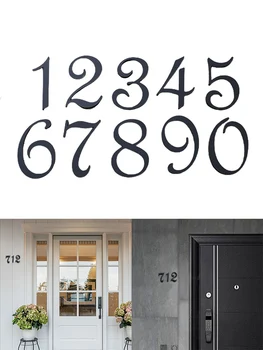 1шт Черный плавающий номер дома 0-9 Самоклеящийся номерной знак, табличка с номером двери для дома, квартиры, улицы на открытом воздухе