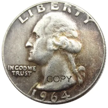 Монета-копия с серебряным покрытием Washington Quarter 1964 года выпуска США